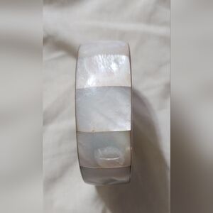 Elegant Mother of Pearl Sterling Cuff Bracelet